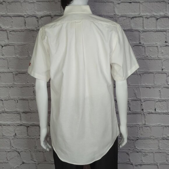 Coca Cola White Cotton Oxford Button Down Short Sleeve Employe Shirt, Men's 16.5 - Picture 4 of 10
